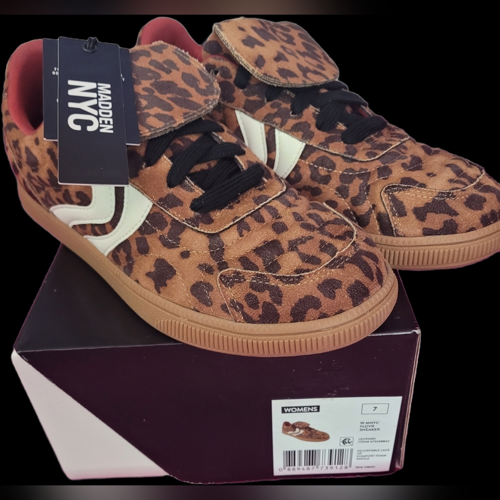 Steve Madden Leopard Print Sneakers with White Stripe